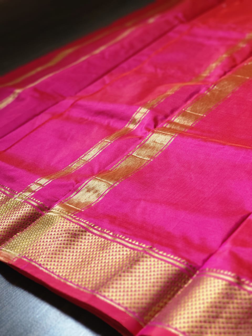 Pure Silk Dhotar - Pink